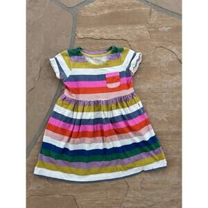 MINI BODEN Striped Cotton Dress Sz 4/5 Toddler Multi Color Striped